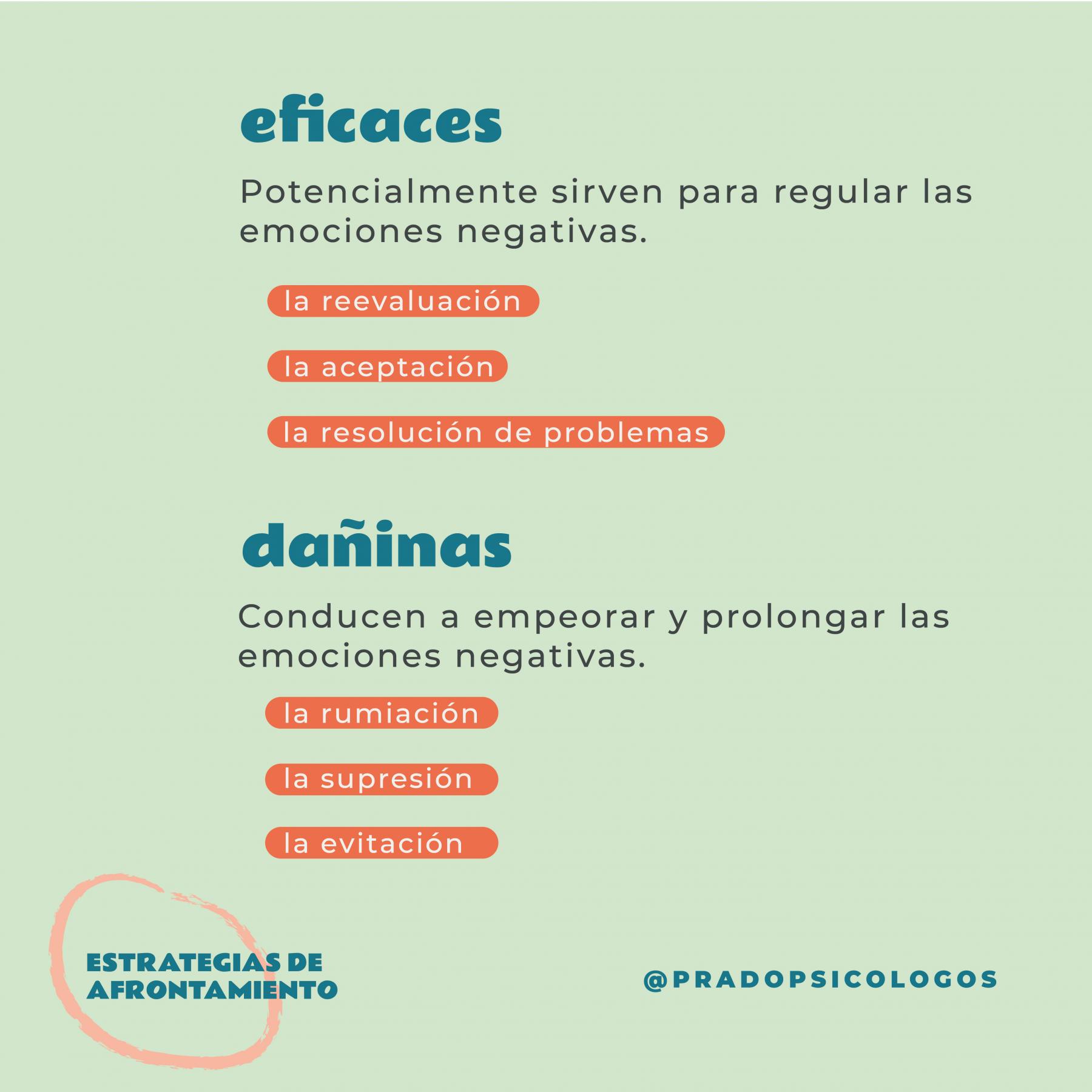 Tipos de estrategias de afrontamiento