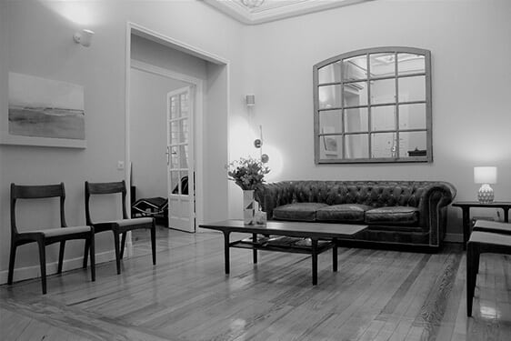 Sala Espera Oficina Calle Espalter Madrid. El Prado Psicólogos